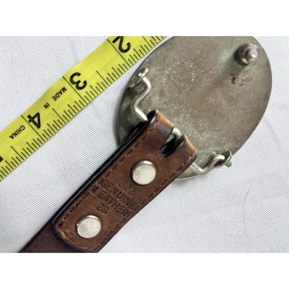 Double D Ranch Scalloped Heart Concho Belt 28 Montana Silversmiths Buckle Vtg main image 4